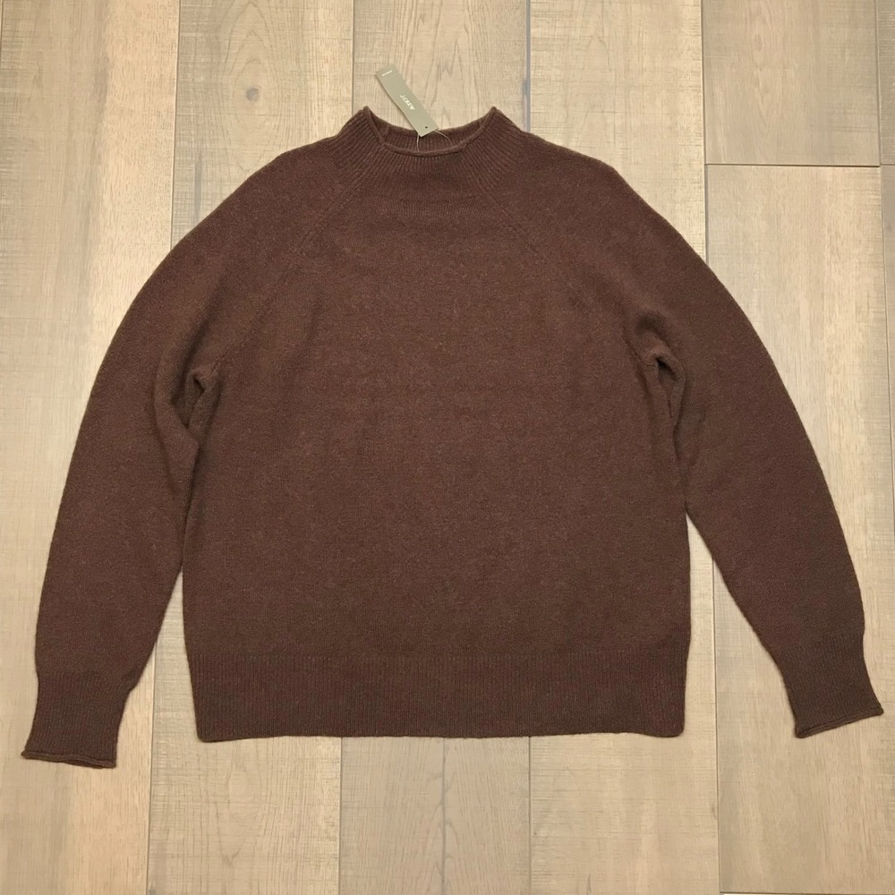 J.CREW Sweater Womens Size M Brown Rollneck Supersoft Yarn Merino Wool Alpaca